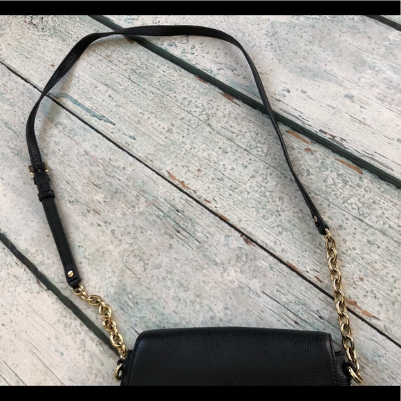 Banana Republic black cow leather purse crossbody bag Small chain neutral Womens - Picture 7 of 9